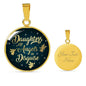 Daughter Gift Daughters Are Angels In Disguise Circle Necklace 18k Gold 18-22"-Express Your Love Gifts