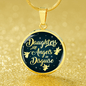 Daughter Gift Daughters Are Angels In Disguise Circle Necklace 18k Gold 18-22"-Express Your Love Gifts