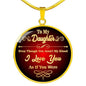 Daughter-In-Law Necklace Circle Pendant Stainless Steel or 18k Gold 18-22" - Express Your Love Gifts