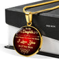 Daughter-In-Law Necklace Circle Pendant Stainless Steel or 18k Gold 18-22" - Express Your Love Gifts