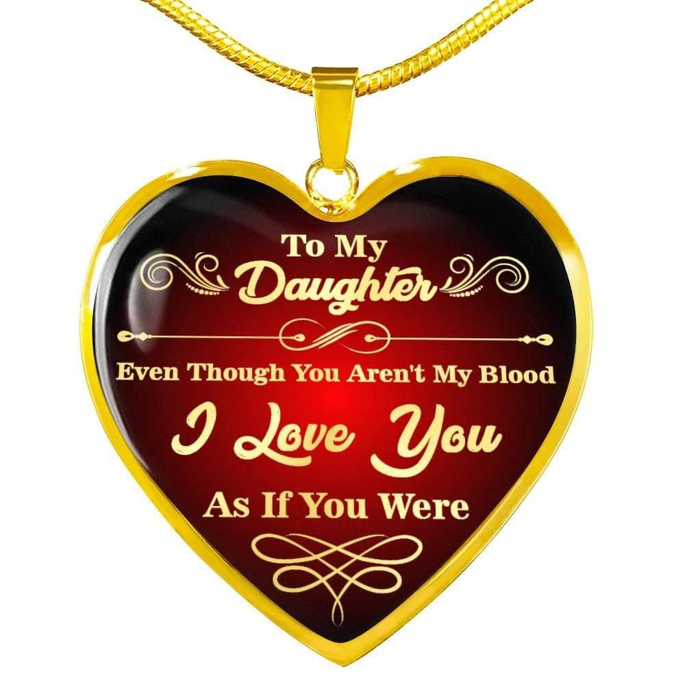Daughter-In-Law Necklace Gift Stainless Steel or 18k Gold Heart Pendant 18-22" - Express Your Love Gifts
