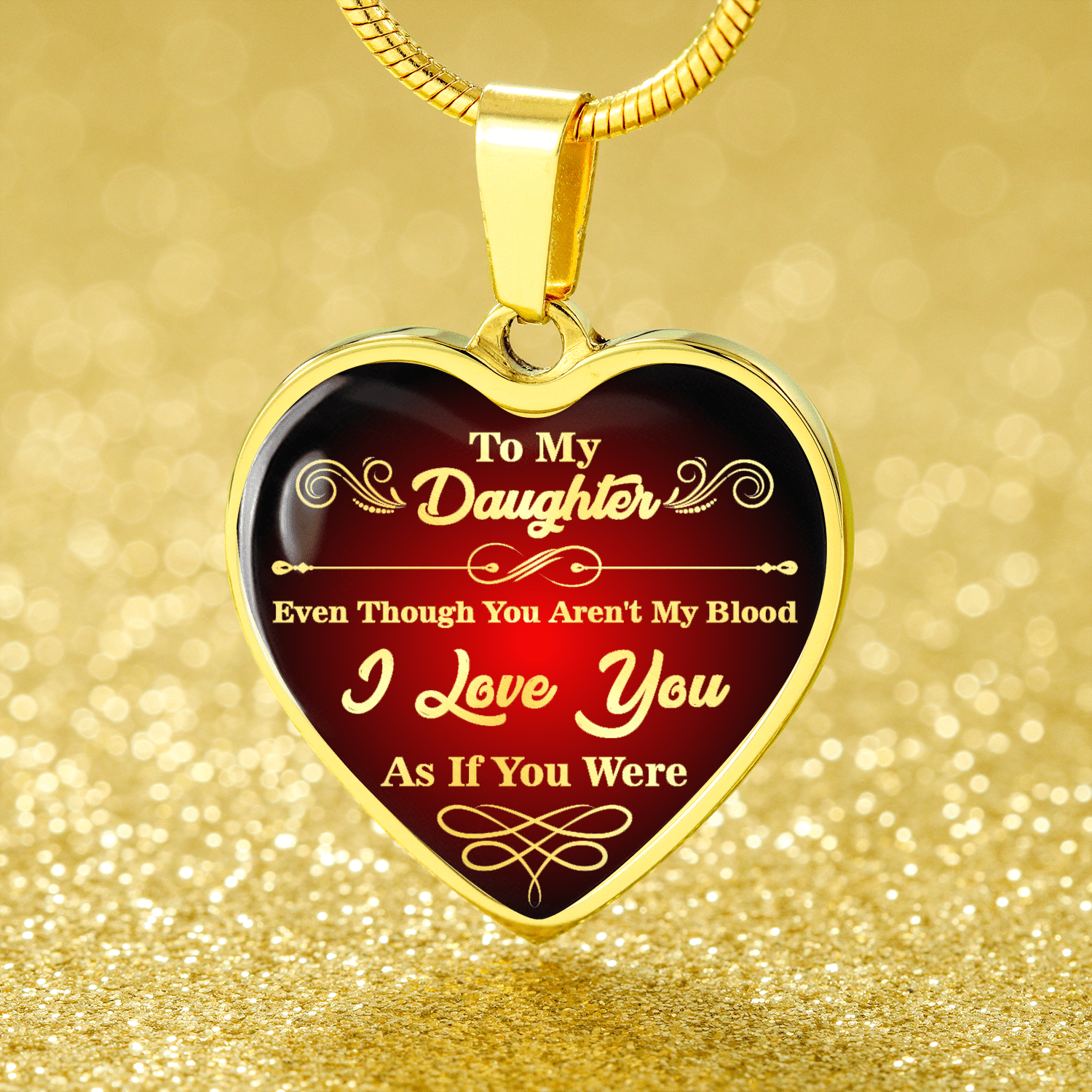 Daughter-In-Law Necklace Gift Stainless Steel or 18k Gold Heart Pendant 18-22" - Express Your Love Gifts