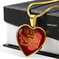 Daughter Message The Birth Of My Daughter Heart Necklace Stainless Steel or 18k Gold Pendant 18-22" - Express Your Love Gifts