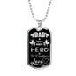 Daughter To Dad Hero Necklace Stainless Steel or 18k Gold Dog Tag 24" Chain Gift For Dad - Express Your Love Gifts