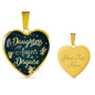 Daughters Are Angels In Disguise Stainless Steel 18k Gold Heart Pendant 18-22"-Express Your Love Gifts