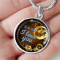Dear Mom I Love You Circle Necklace Stainless Steel or 18k Gold 18-22" - Express Your Love Gifts