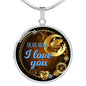 Dear Mom I Love You Circle Necklace Stainless Steel or 18k Gold 18-22" - Express Your Love Gifts