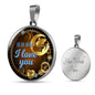 Dear Mom I Love You Circle Necklace Stainless Steel or 18k Gold 18-22" - Express Your Love Gifts