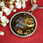 Dear Mom I Love You Circle Necklace Stainless Steel or 18k Gold 18-22" - Express Your Love Gifts
