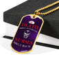 Death Smiles at Everyone Nurse Necklace Stainless Steel or 18k Gold Dog Tag 24" - Express Your Love Gifts