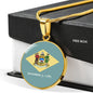 Delaware State Flag Necklace Stainless Steel or 18k Gold Circle Pendant 18-22" - Express Your Love Gifts