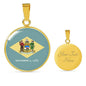 Delaware State Flag Necklace Stainless Steel or 18k Gold Circle Pendant 18-22" - Express Your Love Gifts
