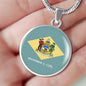 Delaware State Flag Necklace Stainless Steel or 18k Gold Circle Pendant 18-22" - Express Your Love Gifts
