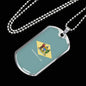 Delaware State Flag Necklace Stainless Steel or 18k Gold Dog Tag 24" Chain - Express Your Love Gifts