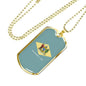Delaware State Flag Necklace Stainless Steel or 18k Gold Dog Tag 24" Chain - Express Your Love Gifts