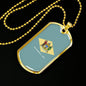 Delaware State Flag Necklace Stainless Steel or 18k Gold Dog Tag 24" Chain - Express Your Love Gifts