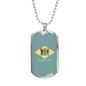 Delaware State Flag Necklace Stainless Steel or 18k Gold Dog Tag 24" Chain - Express Your Love Gifts