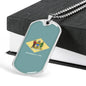 Delaware State Flag Necklace Stainless Steel or 18k Gold Dog Tag 24" Chain - Express Your Love Gifts