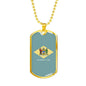 Delaware State Flag Necklace Stainless Steel or 18k Gold Dog Tag 24" Chain - Express Your Love Gifts