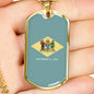 Delaware State Flag Necklace Stainless Steel or 18k Gold Dog Tag 24" Chain - Express Your Love Gifts