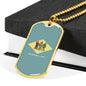 Delaware State Flag Necklace Stainless Steel or 18k Gold Dog Tag 24" Chain - Express Your Love Gifts