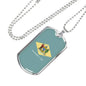 Delaware State Flag Necklace Stainless Steel or 18k Gold Dog Tag 24" Chain - Express Your Love Gifts