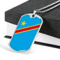 Democratic Republic Of The Congo Flag Necklace Democratic Republic Of The Congo Flag Stainless Steel or 18k Gold Dog Tag 24" - Express Your Love Gifts