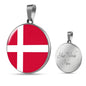 Denmark Flag Necklace Denmark Flag Stainless Steel or 18k Gold 18-22" - Express Your Love Gifts
