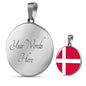 Denmark Flag Necklace Denmark Flag Stainless Steel or 18k Gold 18-22" - Express Your Love Gifts