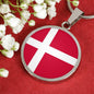 Denmark Flag Necklace Denmark Flag Stainless Steel or 18k Gold 18-22" - Express Your Love Gifts
