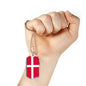 Denmark Flag Necklace Denmark Flag Stainless Steel or 18k Gold Dog Tag 24" - Express Your Love Gifts