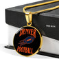 Denver Circle Pendant Football Fan Necklace Stainless Steel or 18k Gold 18-22" - Express Your Love Gifts