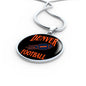 Denver Circle Pendant Football Fan Necklace Stainless Steel or 18k Gold 18-22" - Express Your Love Gifts
