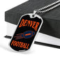 Denver Fan Necklace Dog Tag Stainless Steel or 18k Gold 24" Chain - Express Your Love Gifts