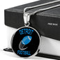 Detroit Circle Pendant Football Fan Necklace Stainless Steel or 18k Gold 18-22" - Express Your Love Gifts