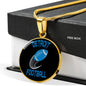 Detroit Circle Pendant Football Fan Necklace Stainless Steel or 18k Gold 18-22" - Express Your Love Gifts