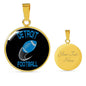 Detroit Circle Pendant Football Fan Necklace Stainless Steel or 18k Gold 18-22" - Express Your Love Gifts