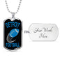 Detroit Fan Necklace Dog Tag Stainless Steel or 18k Gold 24" Chain - Express Your Love Gifts