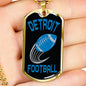Detroit Fan Necklace Dog Tag Stainless Steel or 18k Gold 24" Chain - Express Your Love Gifts