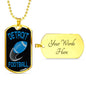 Detroit Fan Necklace Dog Tag Stainless Steel or 18k Gold 24" Chain - Express Your Love Gifts