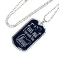 Deuteronomy 31:6 Fear Not I Am With You Dog Tag Stainless Steel or 18k Gold 24" Chain - Express Your Love Gifts