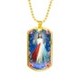 Divine Mercy Catholic Necklace Stainless Steel or 18k Gold Dog Tag 24" Chain-Express Your Love Gifts