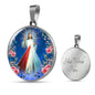 Divine Mercy Catholic Prayer To Jesus Circle Necklace Stainless Steel or 18k Gold 18-22" - Express Your Love Gifts
