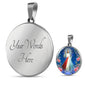 Divine Mercy Catholic Prayer To Jesus Circle Necklace Stainless Steel or 18k Gold 18-22" - Express Your Love Gifts