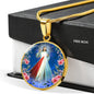 Divine Mercy Catholic Prayer To Jesus Circle Necklace Stainless Steel or 18k Gold 18-22" - Express Your Love Gifts