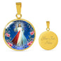 Divine Mercy Catholic Prayer To Jesus Circle Necklace Stainless Steel or 18k Gold 18-22" - Express Your Love Gifts
