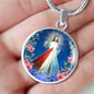 Divine Mercy Catholic Prayer To Jesus Circle Necklace Stainless Steel or 18k Gold 18-22" - Express Your Love Gifts