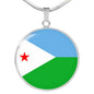 Djibouti Flag Necklace Djibouti Flag Stainless Steel or 18k Gold 18-22" - Express Your Love Gifts