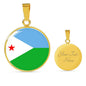 Djibouti Flag Necklace Djibouti Flag Stainless Steel or 18k Gold 18-22" - Express Your Love Gifts