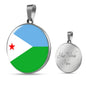 Djibouti Flag Necklace Djibouti Flag Stainless Steel or 18k Gold 18-22" - Express Your Love Gifts